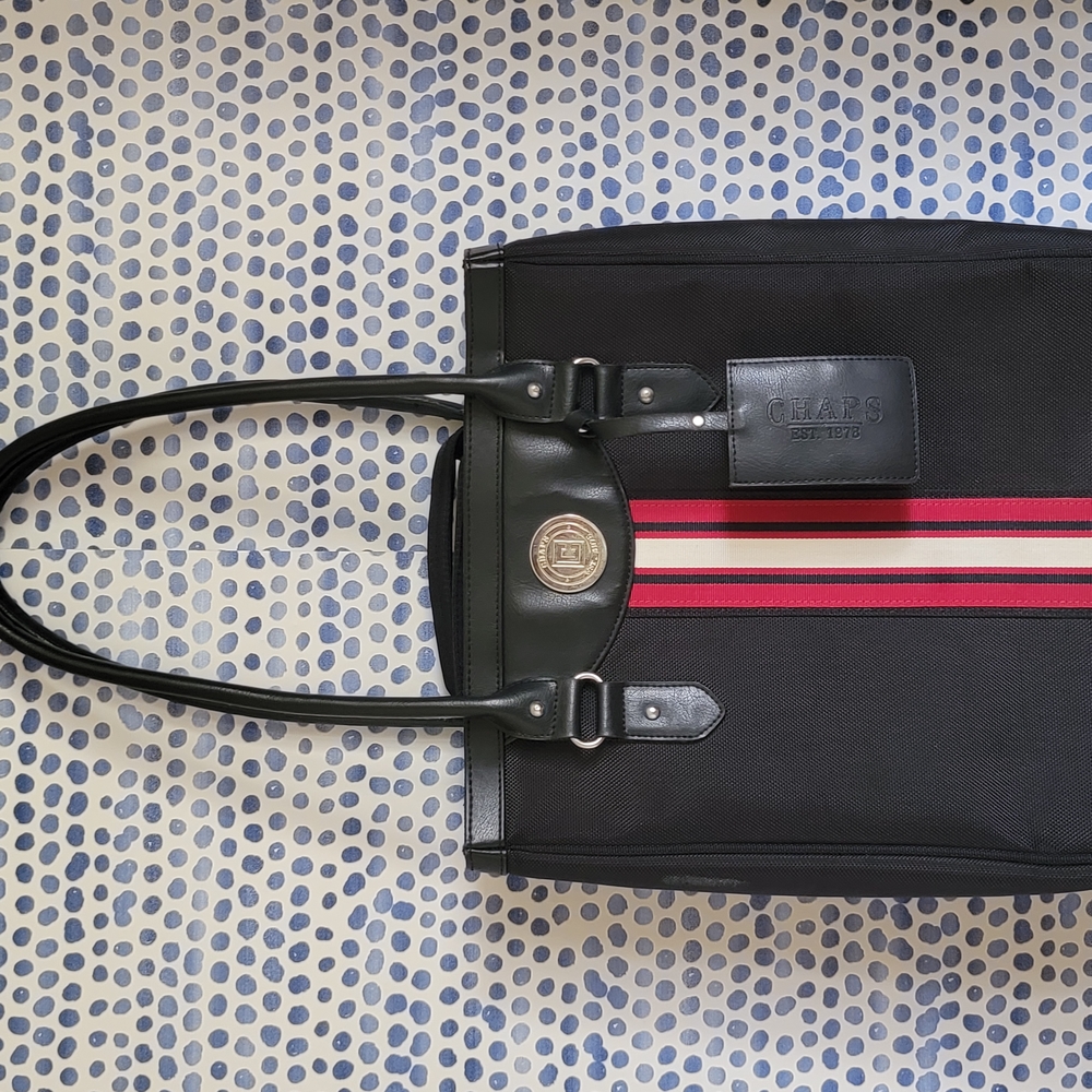 Giani Bernini Black and Red Briefcase with Structured Design